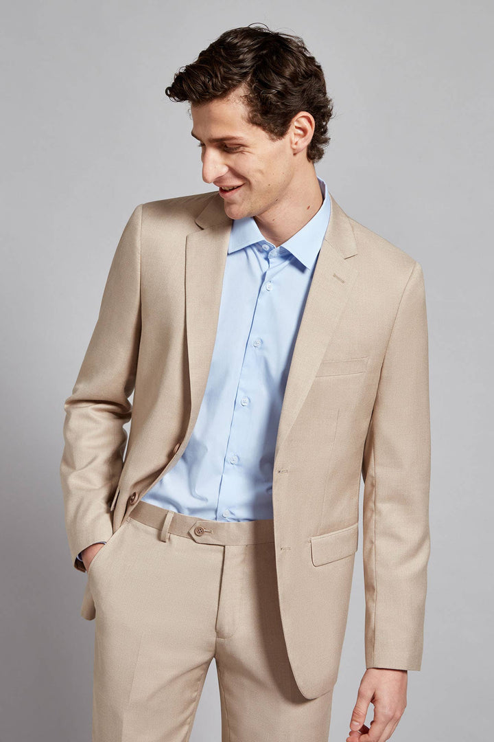 Formal 2 Pieces Mens Suit Flat Peak Lapel Tuxedos For Wedding (Blazer+Pants) mens event wear