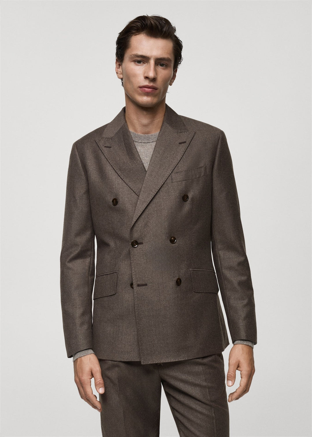 Formal 2 Pieces Mens Suit Flat Peak Lapel Tuxedos For Wedding (Blazer+Pants) mens event wear