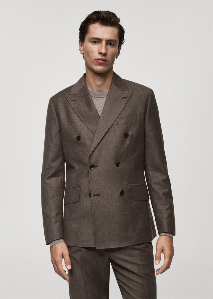 Formal 2 Pieces Mens Suit Flat Peak Lapel Tuxedos For Wedding (Blazer+Pants) mens event wear