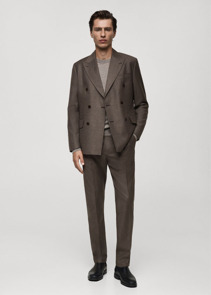 Formal 2 Pieces Mens Suit Flat Peak Lapel Tuxedos For Wedding (Blazer+Pants) mens event wear