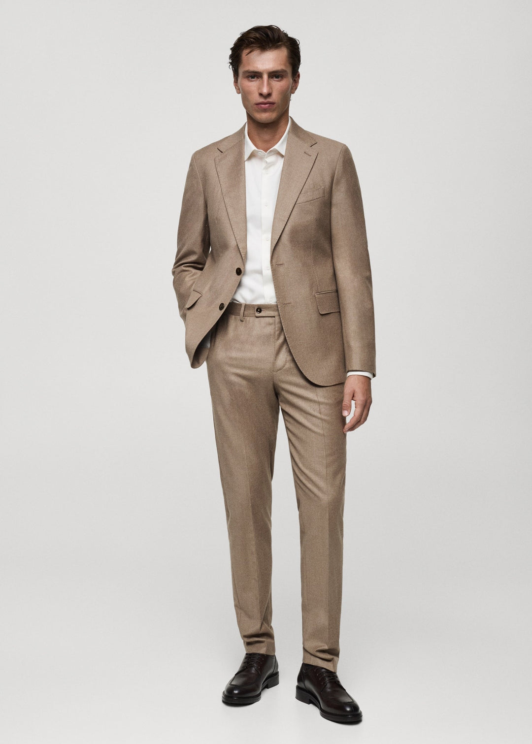 Formal 2 Pieces Mens Suit Flat Peak Lapel Tuxedos For Wedding (Blazer+Pants) mens event wear