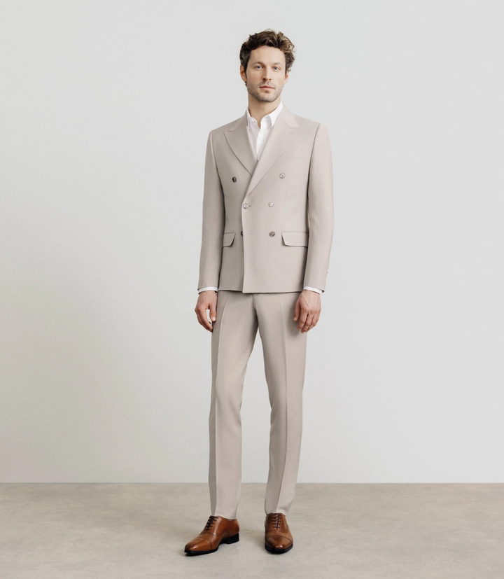 Formal 2 Pieces Mens Suit Flat Peak Lapel Tuxedos For Wedding (Blazer+Pants) mens event wear