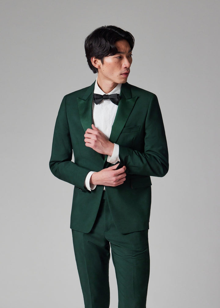 Formal 2 Pieces Mens Suit Flat Peak Lapel Tuxedos For Wedding (Blazer+Pants) mens event wear