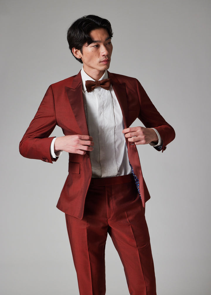 Formal 2 Pieces Mens Suit Flat Peak Lapel Tuxedos For Wedding (Blazer+Pants) mens event wear