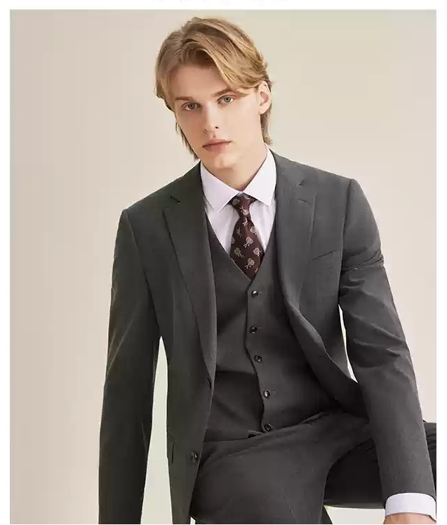 Formal 2 Pieces Mens Suit Flat Peak Lapel Tuxedos For Wedding (Blazer+ Vest + Pants) mens event wear