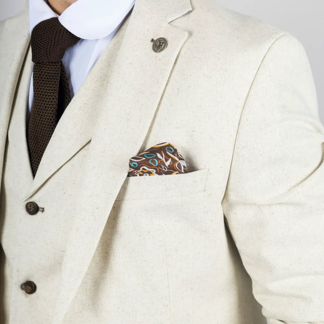 Formal 3 Pieces Mens Suit Flat Linen Notch Lapel Suit(Blazer+Vest+Pants) mens event wear