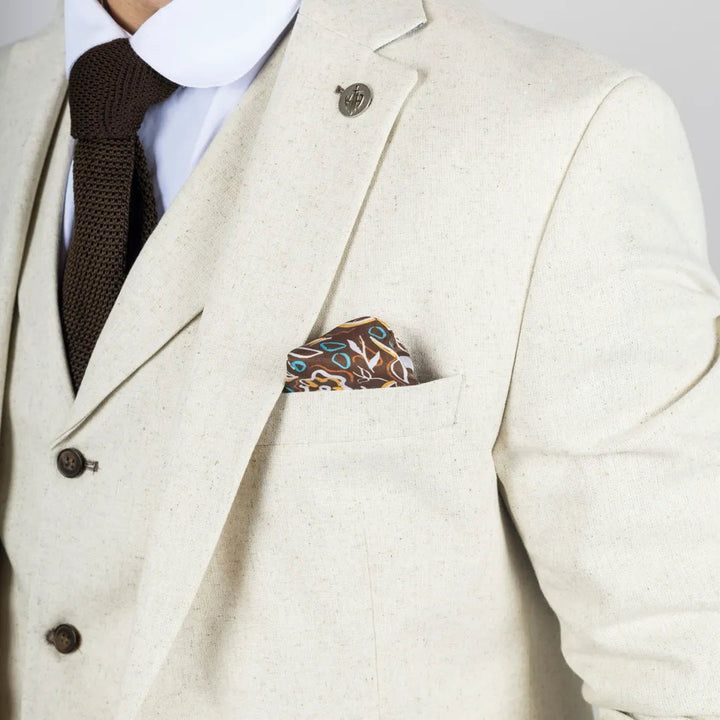 Formal 3 Pieces Mens Suit Flat Linen Notch Lapel Suit(Blazer+Vest+Pants) mens event wear