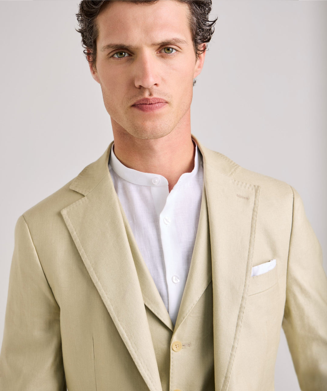 Formal 3 Pieces Mens Suit Flat Linen Notch Lapel Suit(Blazer+Vest+Pants) mens event wear