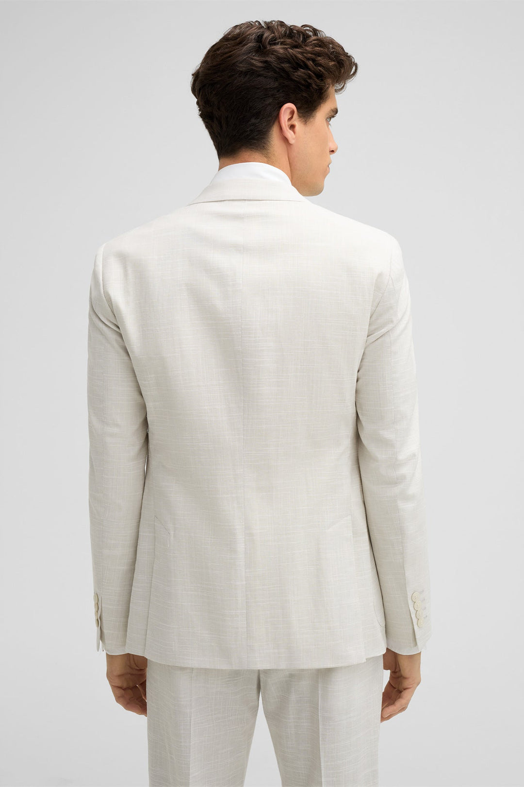 Formal 3 Pieces Mens Suit Flat Linen Notch Lapel Suit(Blazer+Vest+Pants) mens event wear