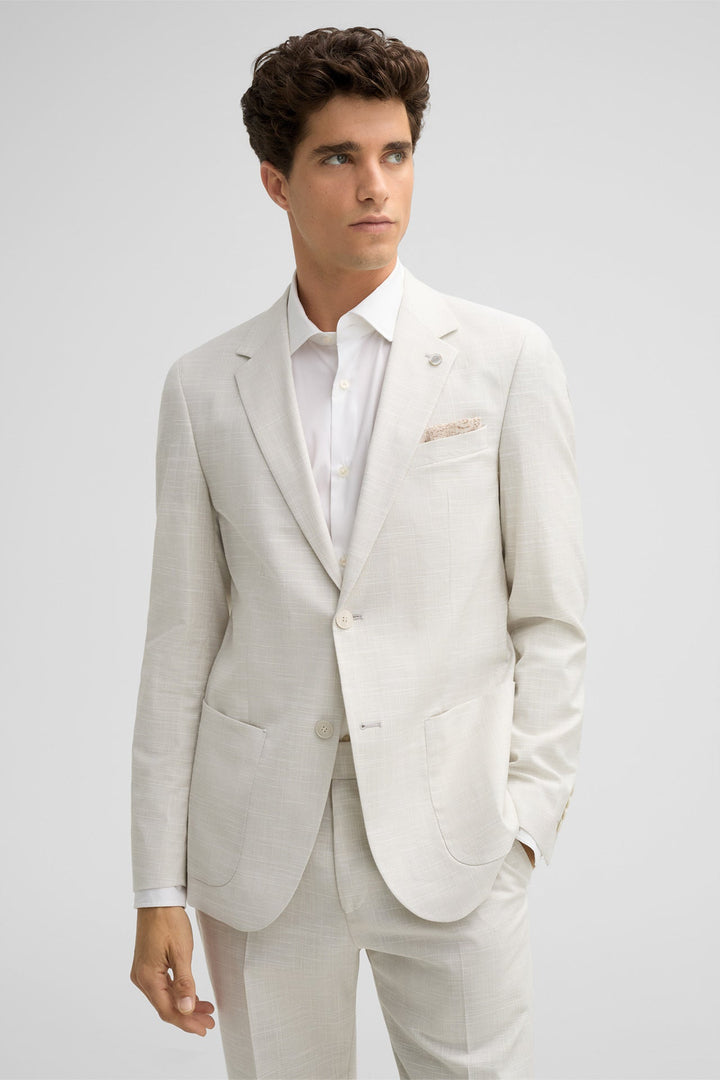 Formal 3 Pieces Mens Suit Flat Linen Notch Lapel Suit(Blazer+Vest+Pants) mens event wear