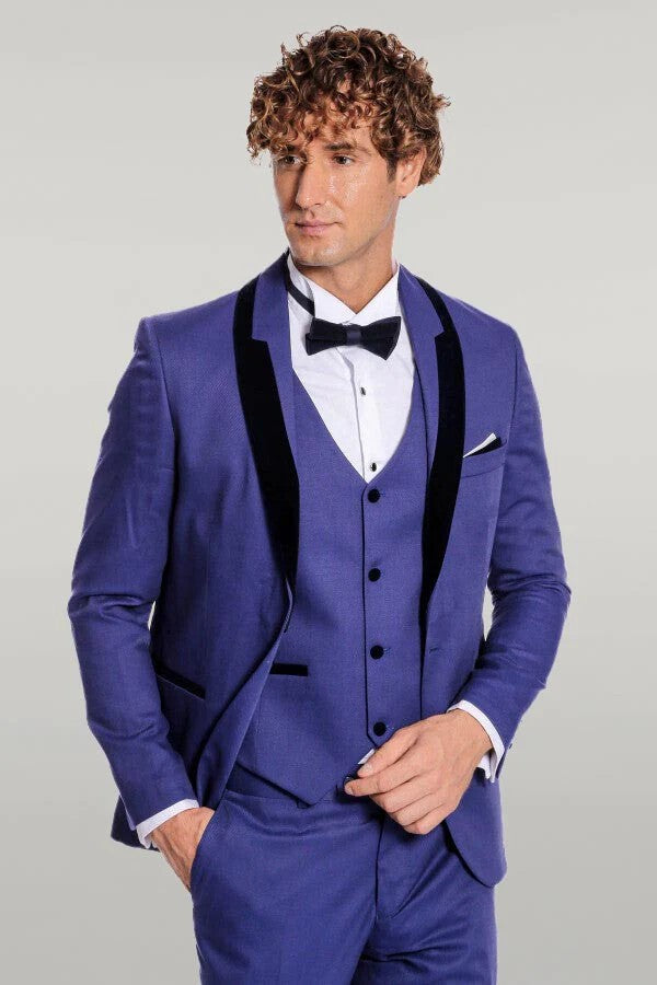 Formal 3 Pieces Mens Suit Flat Shawl Lapel Tuxedos (Blazer+vest+Pants) mens event wear