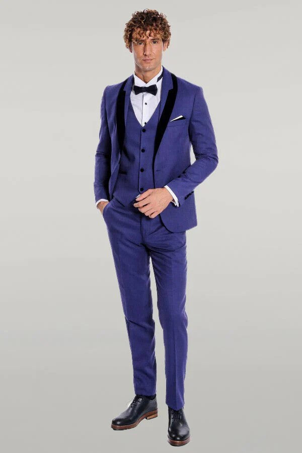Formal 3 Pieces Mens Suit Flat Shawl Lapel Tuxedos (Blazer+vest+Pants) mens event wear