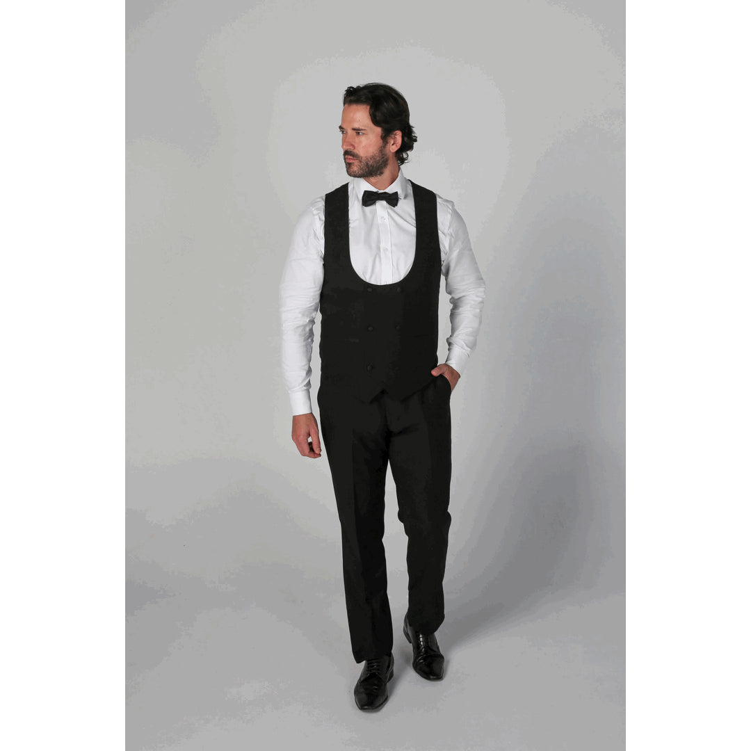 Formal 3 Pieces Mens Suit Flat Shawl Lapel Tuxedos (Blazer+vest+Pants) mens event wear