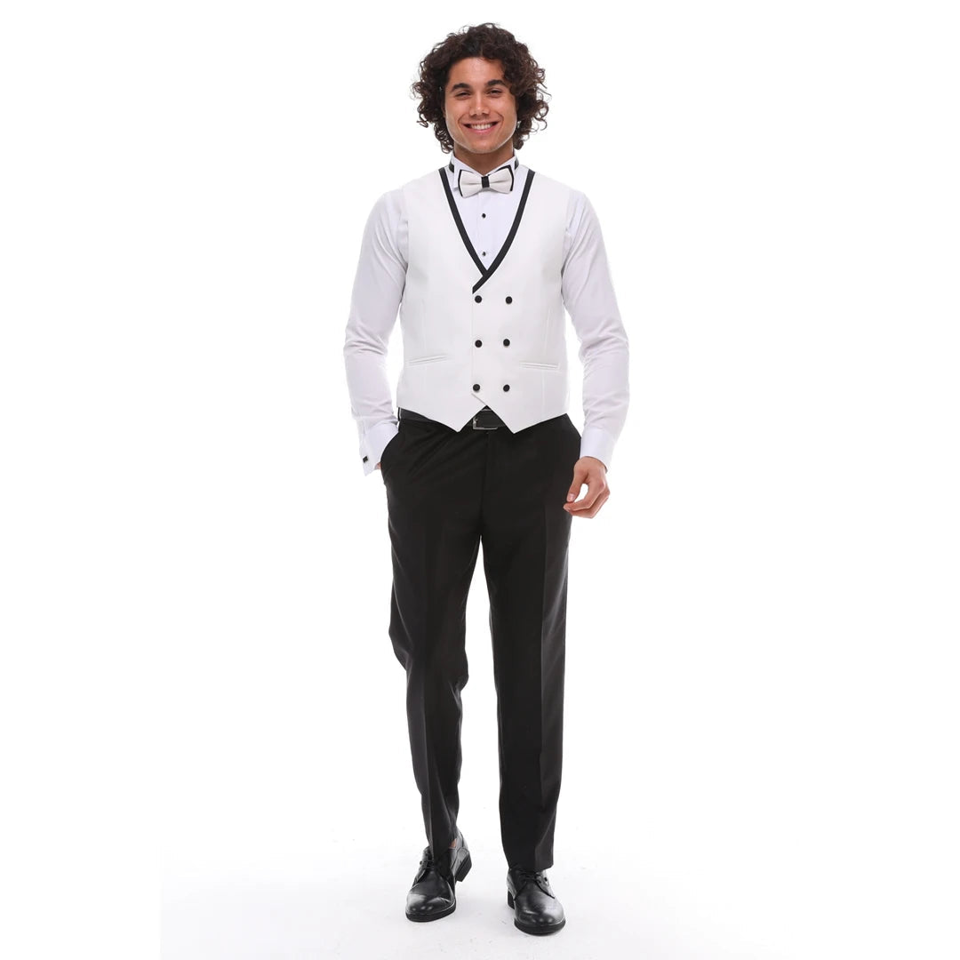 Formal 3 Pieces Mens Suit Flat Shawl Lapel Tuxedos (Blazer+vest+Pants) mens event wear