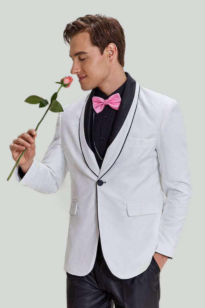 Formal 3 Pieces Mens Suit Flat Shawl Lapel Tuxedos (Blazer+vest+Pants) mens event wear