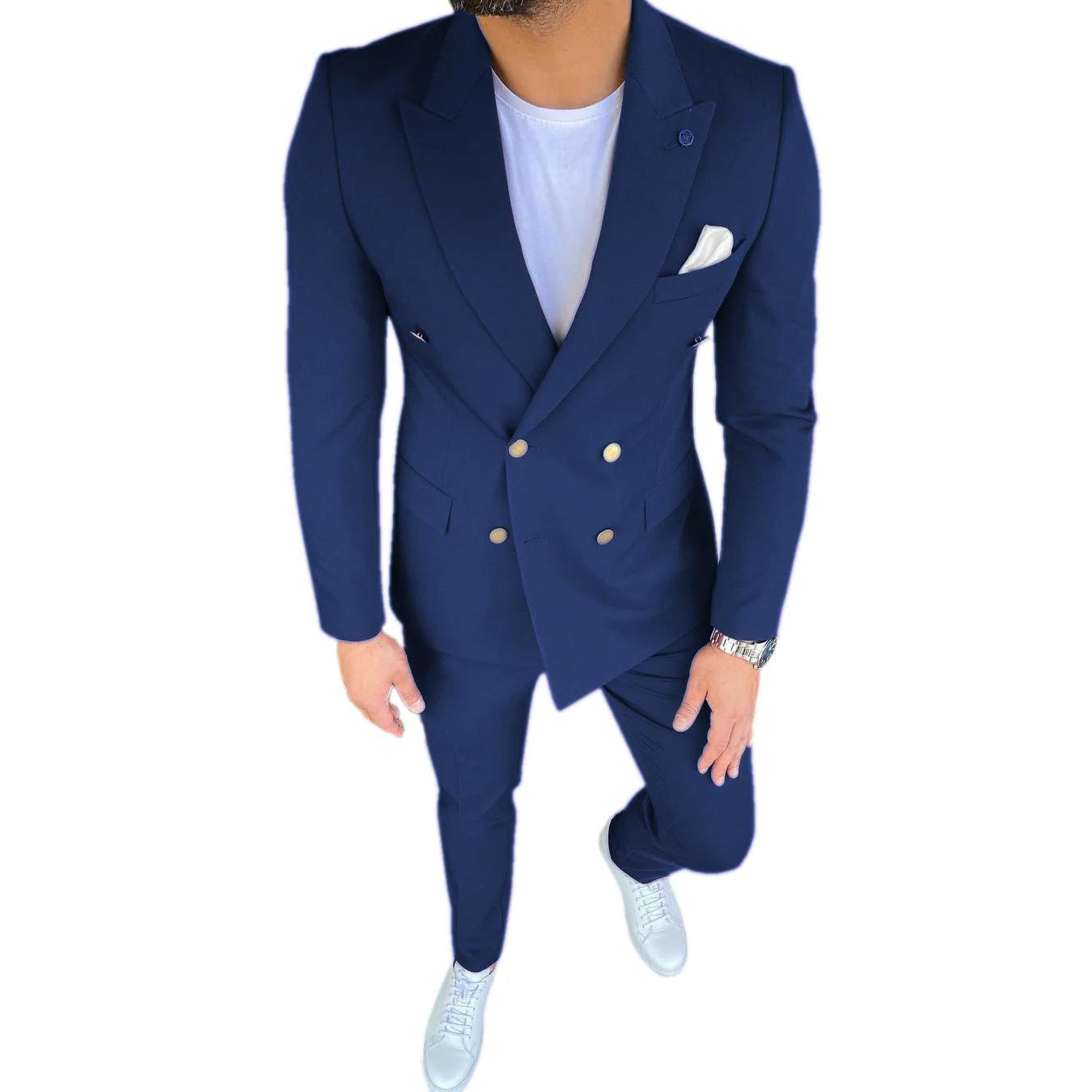 Suit Blazer Vest Trousers Man Elegant Gentleman Plaid Slim Casual Formal Suit 3-piece