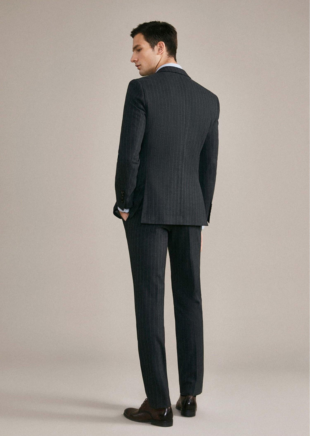 Formal Men's 2 Pieces Mens Suit Notch Lapel Striped Tuxedos (Blazer+Vest+Pants) mens event wear