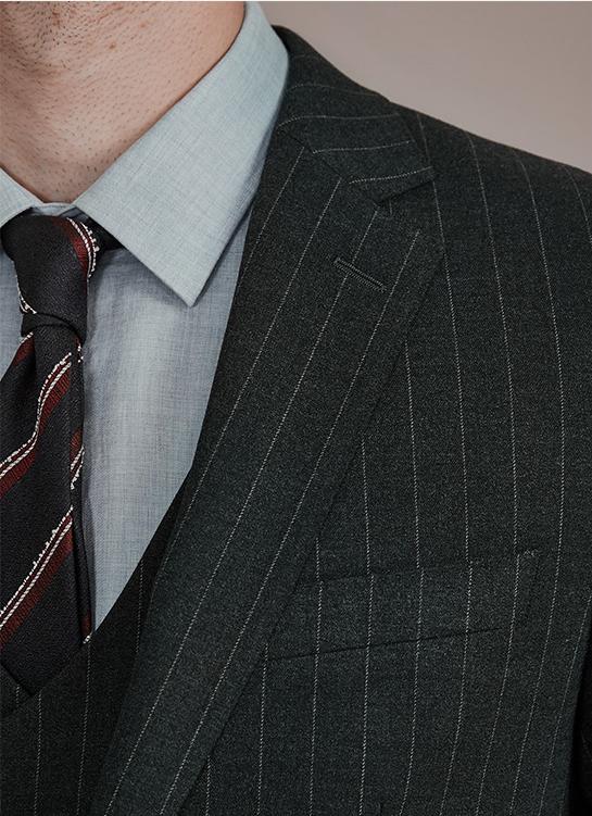 Formal Men's 2 Pieces Mens Suit Notch Lapel Striped Tuxedos (Blazer+Vest+Pants) mens event wear