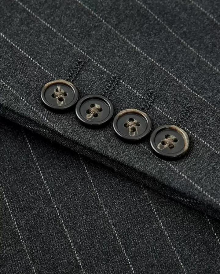 Formal Men's 2 Pieces Mens Suit Notch Lapel Striped Tuxedos (Blazer+Vest+Pants) mens event wear