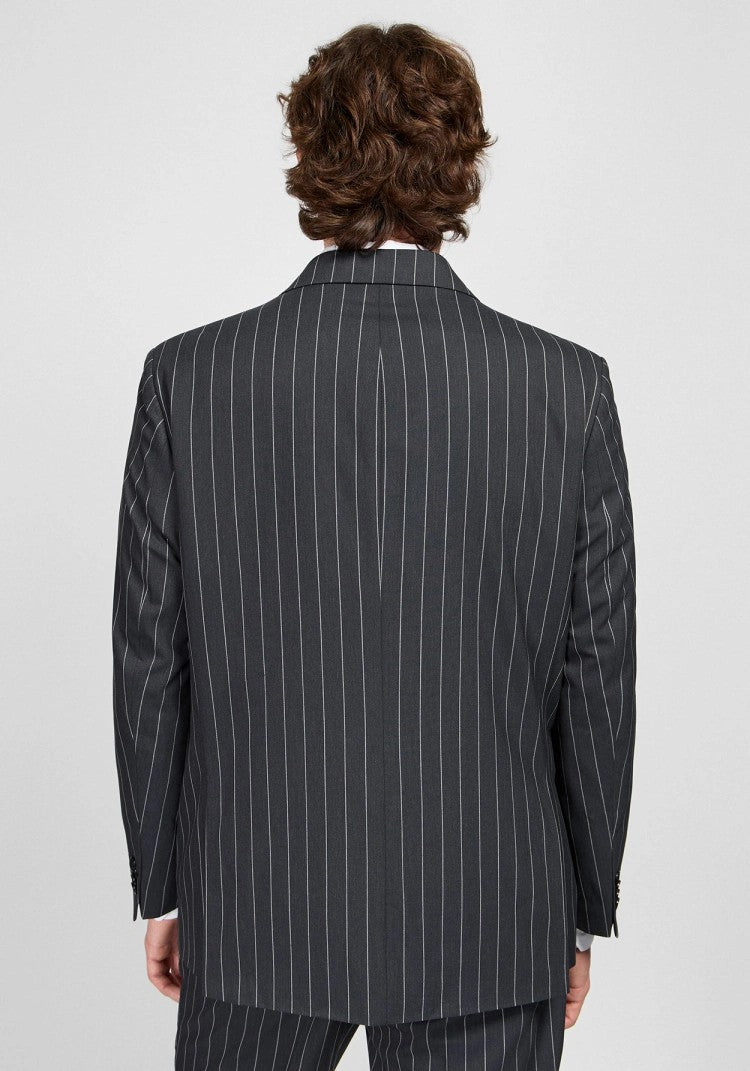 Formal Men's 2 Pieces Mens Suit Peak Lapel Striped Tuxedos (Blazer+Pants) mens event wear