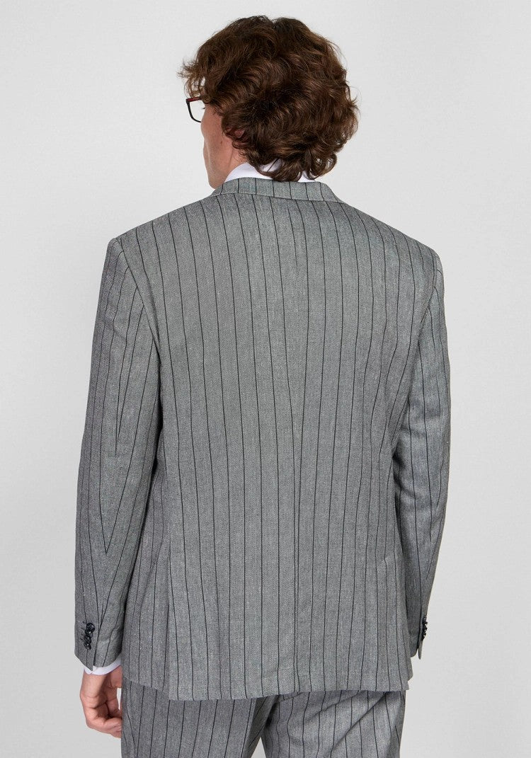 Formal Men's 2 Pieces Mens Suit Peak Lapel Striped Tuxedos (Blazer+Pants) mens event wear