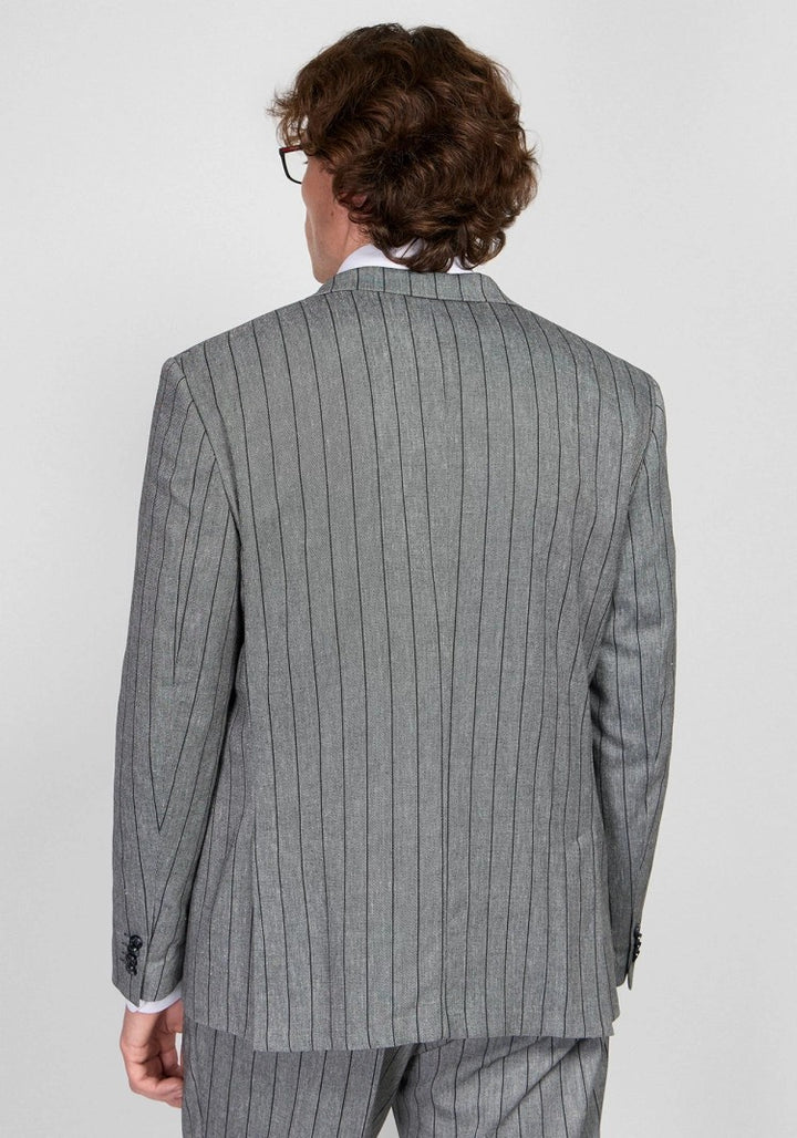 Formal Men's 2 Pieces Mens Suit Peak Lapel Striped Tuxedos (Blazer+Pants) mens event wear