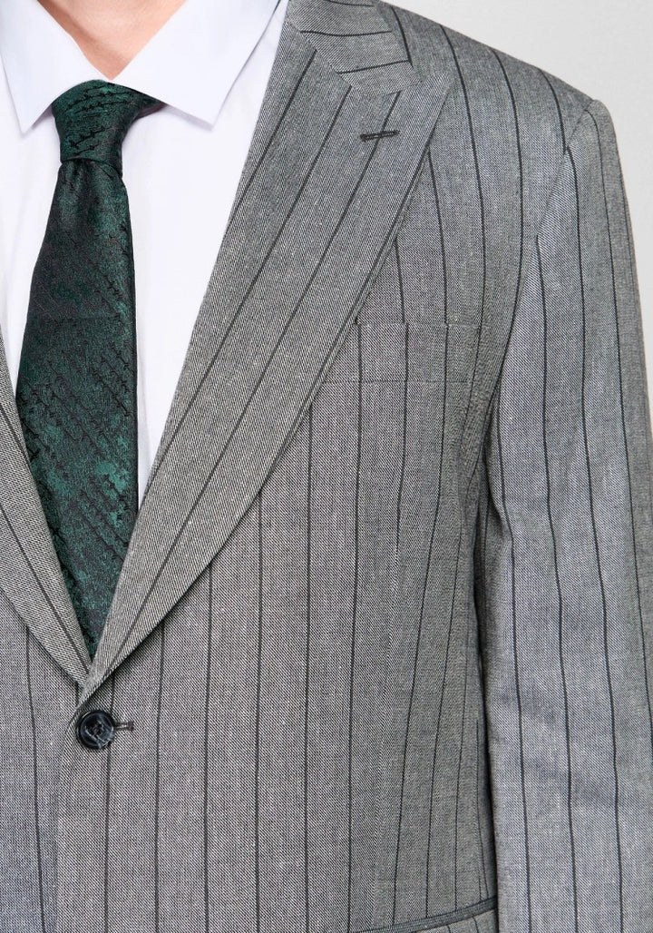 Formal Men's 2 Pieces Mens Suit Peak Lapel Striped Tuxedos (Blazer+Pants) mens event wear