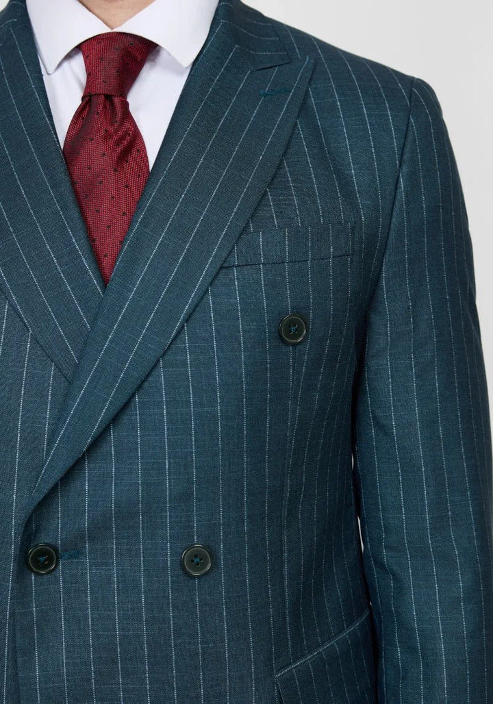 Formal Men's 2 Pieces Mens Suit Peak Lapel Striped Tuxedos (Blazer+Pants) mens event wear