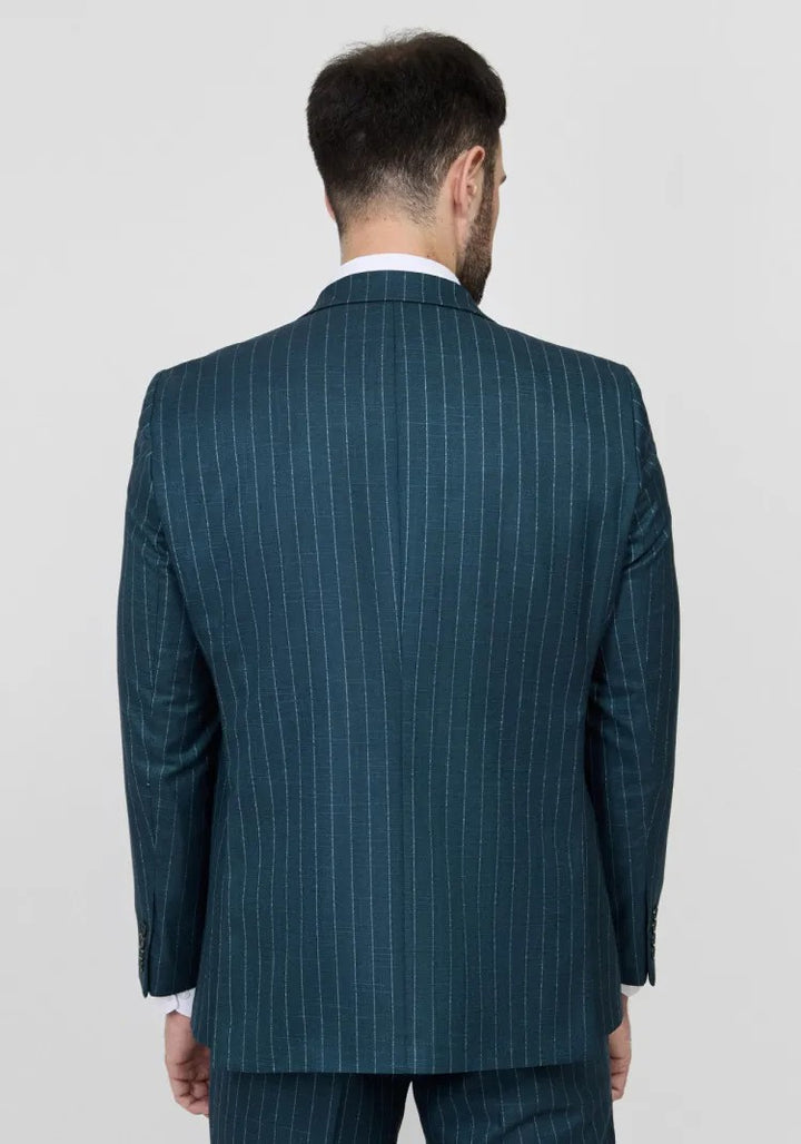 Formal Men's 2 Pieces Mens Suit Peak Lapel Striped Tuxedos (Blazer+Pants) mens event wear