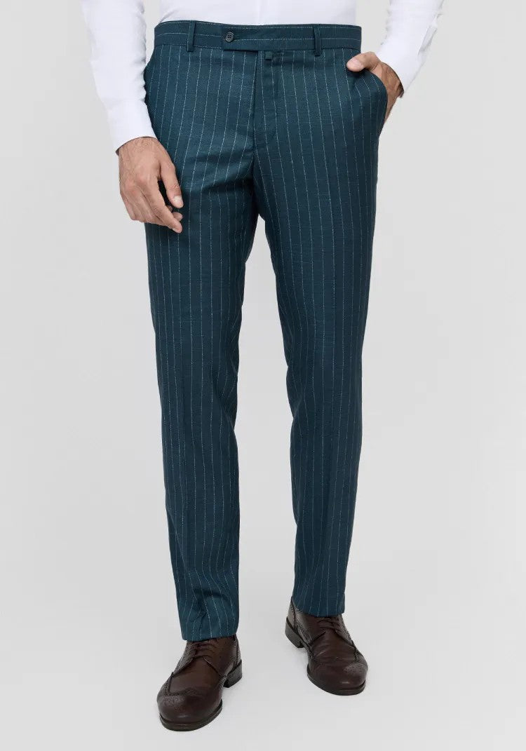 Formal Men's 2 Pieces Mens Suit Peak Lapel Striped Tuxedos (Blazer+Pants) mens event wear