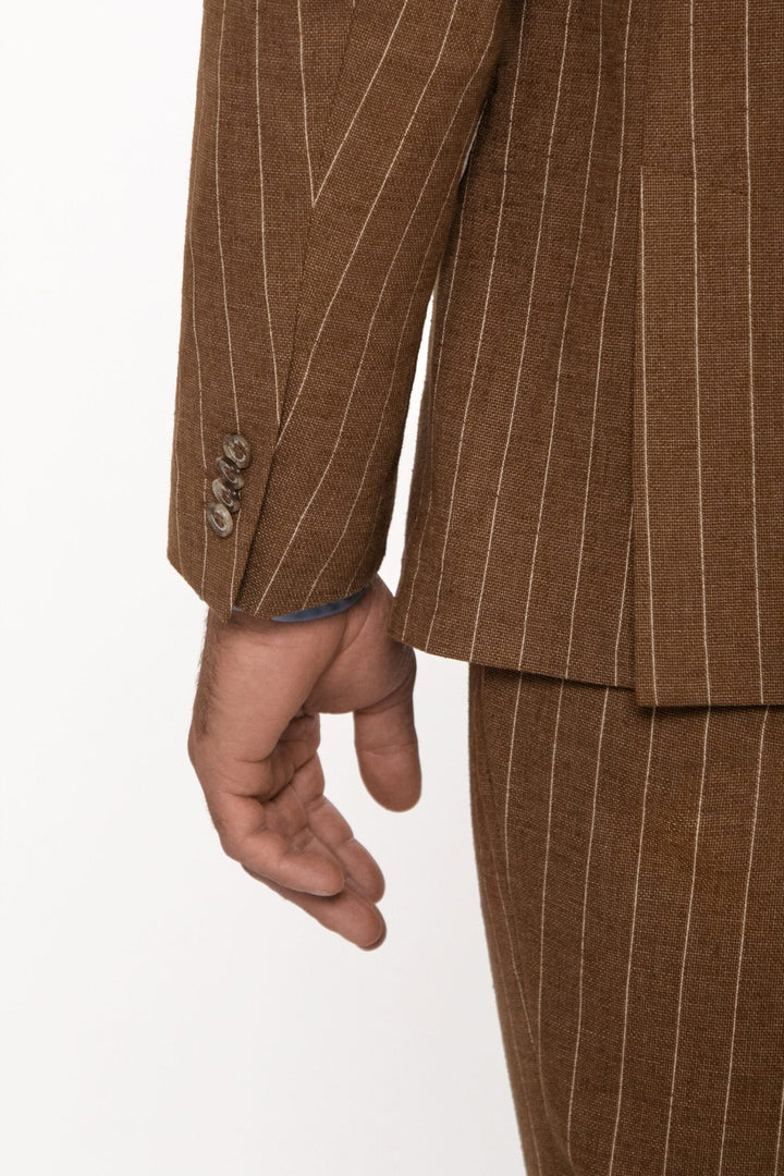 Formal Men's 2 Pieces Mens Suit Peak Lapel Striped Tuxedos (Blazer+Pants) mens event wear