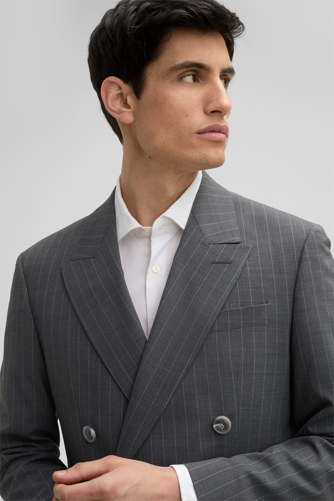 Formal Men's 2 Pieces Mens Suit Peak Lapel Striped Tuxedos (Blazer+Pants) mens event wear