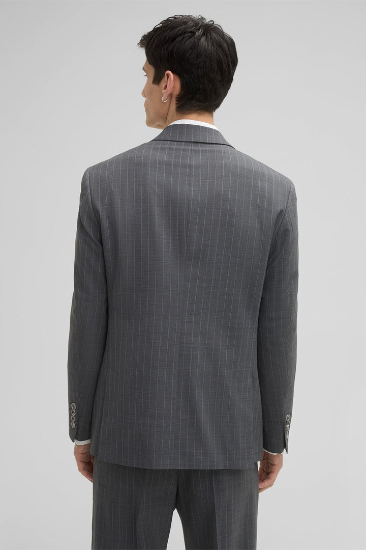 Formal Men's 2 Pieces Mens Suit Peak Lapel Striped Tuxedos (Blazer+Pants) mens event wear