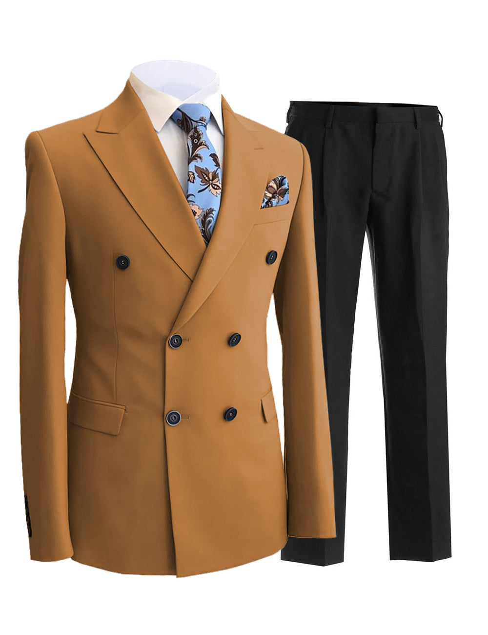 Formal Men's 2 Pieces Solid Slim Fit Peak Lapel Mens Suit (Blazer+Pants) mens event wear