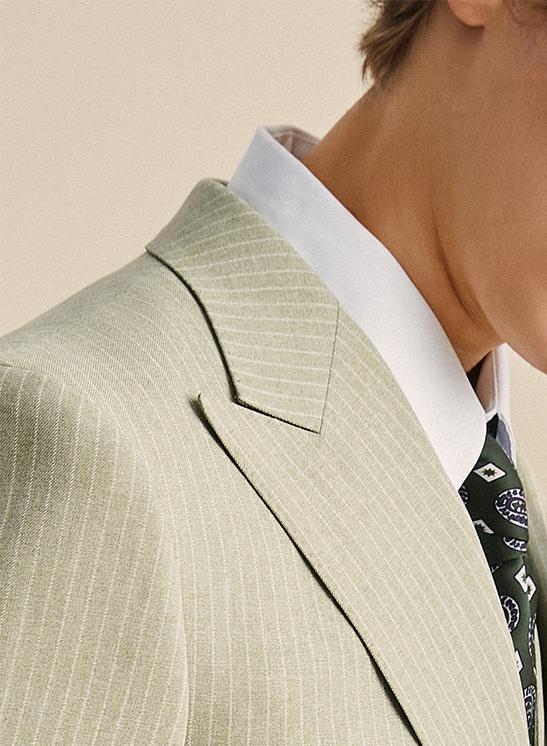 Formal Men's 3 Pieces Mens Suit Notch Lapel Striped Tuxedos (Blazer+Vest+Pants) mens event wear