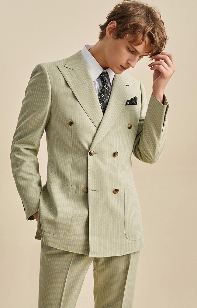 Formal Men's 3 Pieces Mens Suit Notch Lapel Striped Tuxedos (Blazer+Vest+Pants) mens event wear