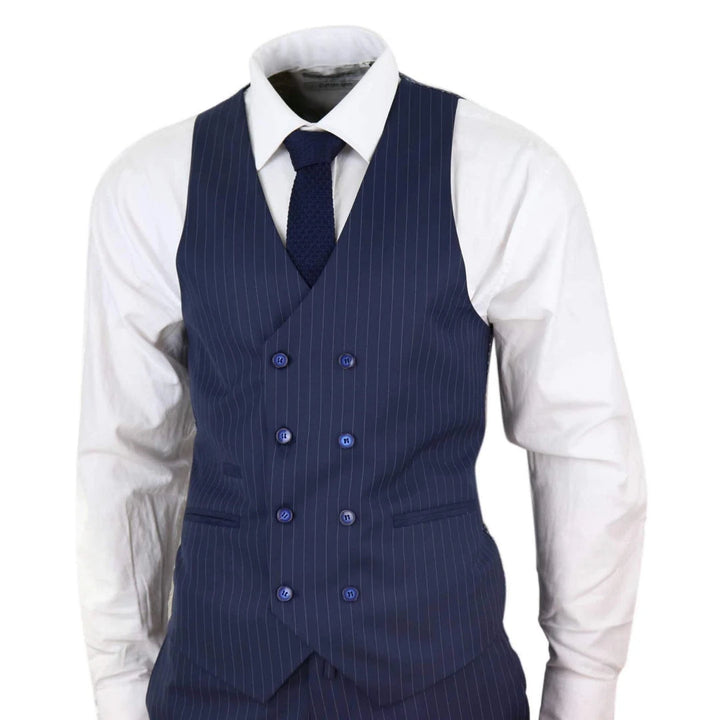 Formal Men's 3 Pieces Mens Suit Notch Lapel Striped Tuxedos (Blazer+Vest+Pants) mens event wear