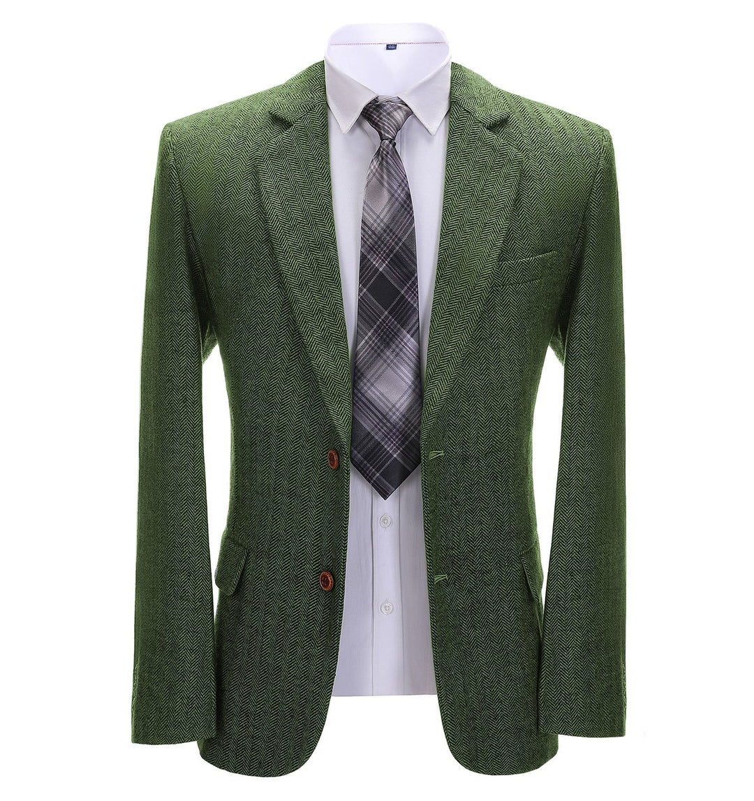 Formal Men's Herringbone Notch Lapel Blazer Business Jacket mens event wear