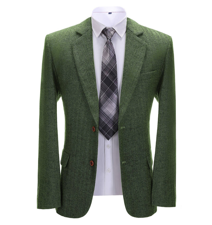 Formal Men's Herringbone Notch Lapel Blazer Business Jacket mens event wear