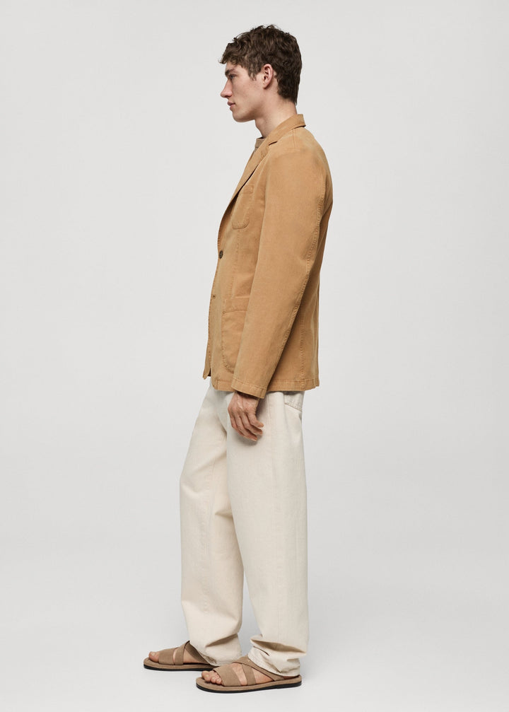 Formal Men's Regular Linen Notch Lapel Blazer for Weddings mens event wear