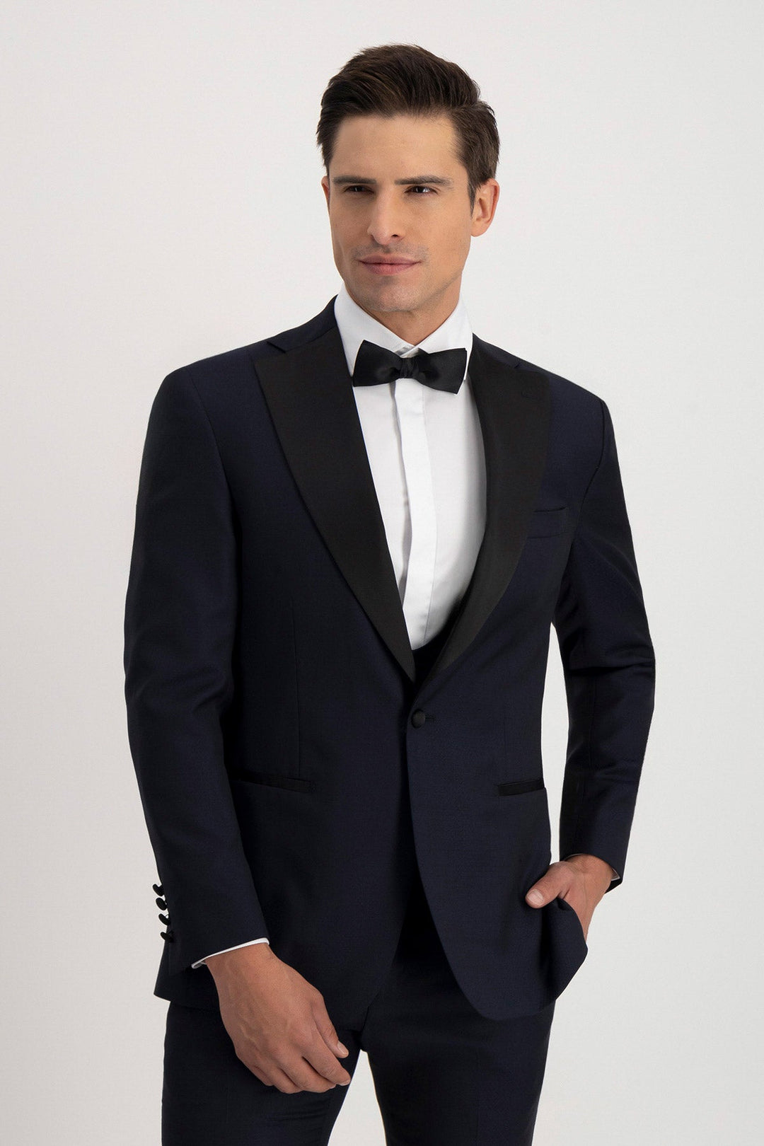 Formal Men's Suit 3 Piece Peak Lapel Solid Color Tuxedo Wedding (Blazer + Vest + Pants) mens event wear