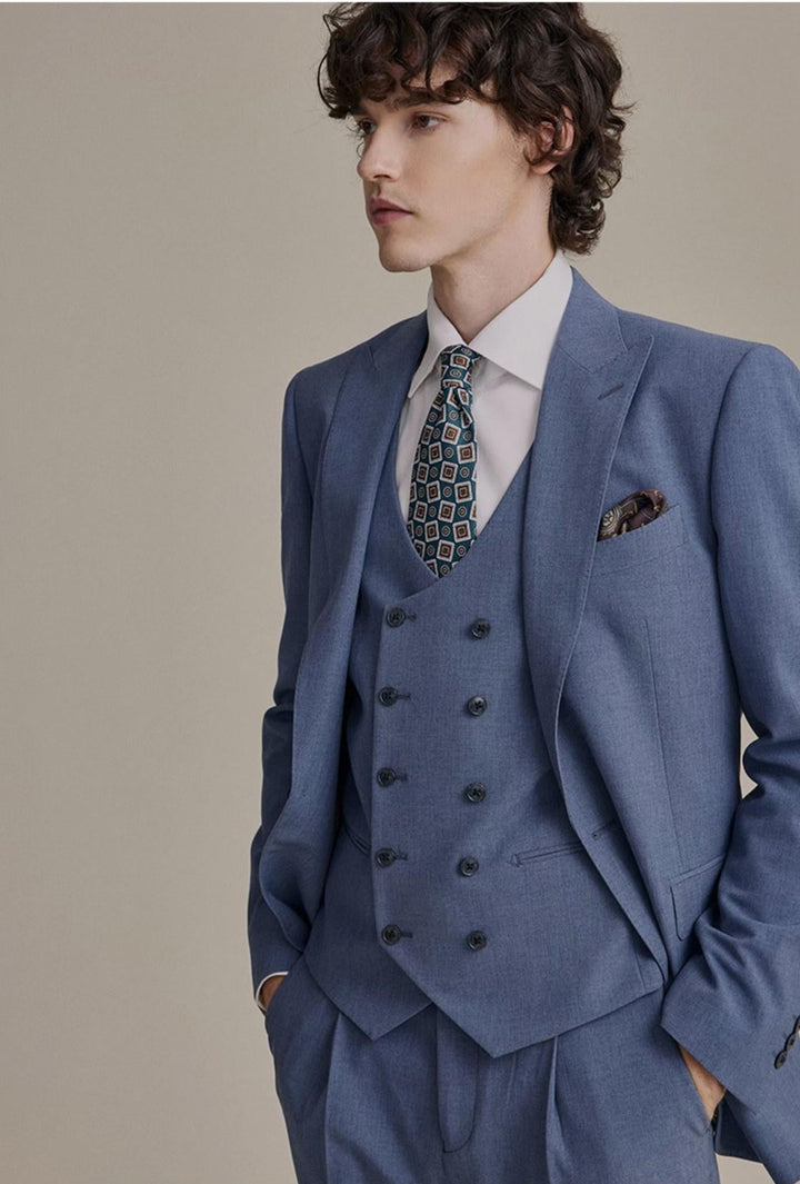 Formal Men's Suits Slim Fit 3 Pieces Notch Lapel Tuxedos (Blazer+Vest+ Pant) mens event wear