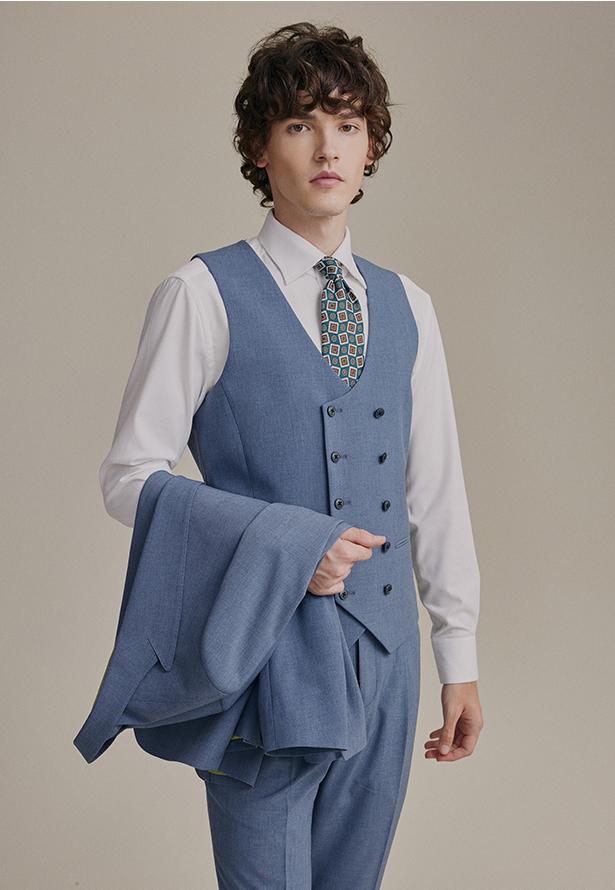 Formal Men's Suits Slim Fit 3 Pieces Notch Lapel Tuxedos (Blazer+Vest+ Pant) mens event wear