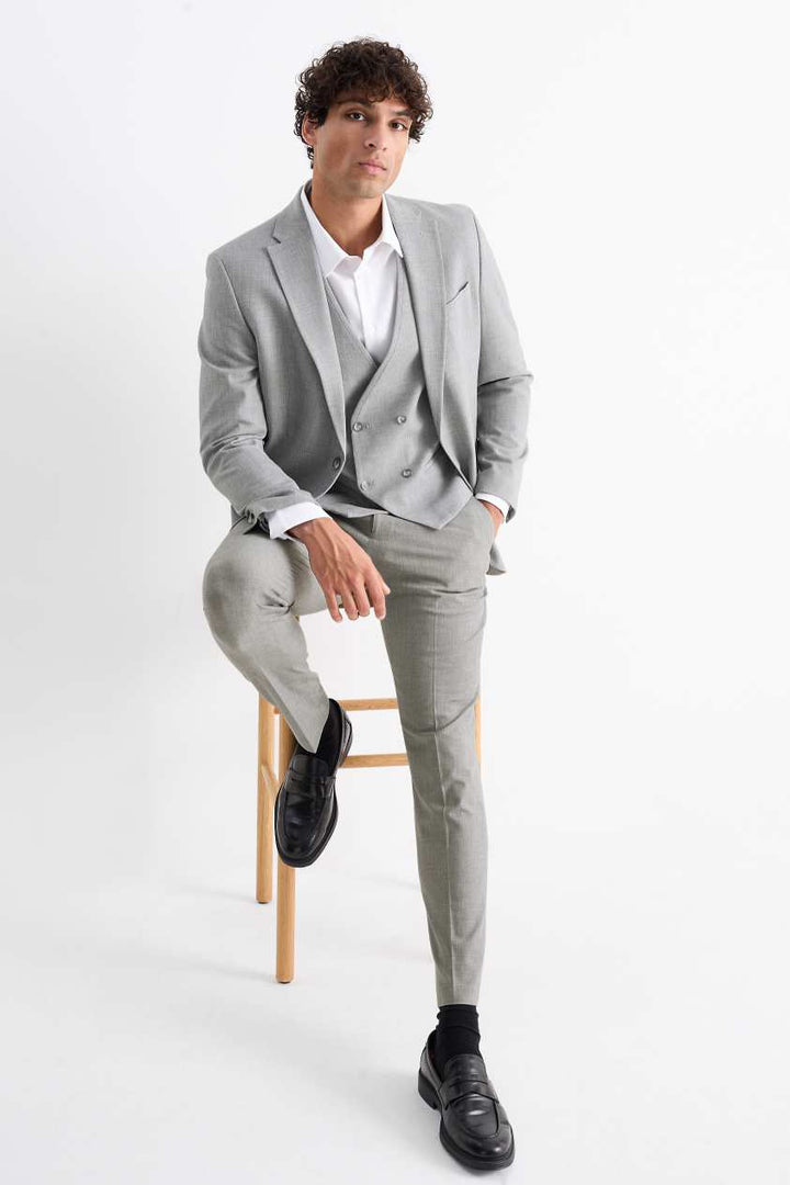 Formal Men's Suits Slim Fit 3 Pieces Notch Lapel Tuxedos (Blazer+Vest+ Pant) mens event wear