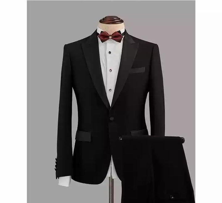 Formal Men's Suits Slim Fit 3 Pieces Peak Lapel Tuxedos (Blazer + Vest + Pant) mens event wear