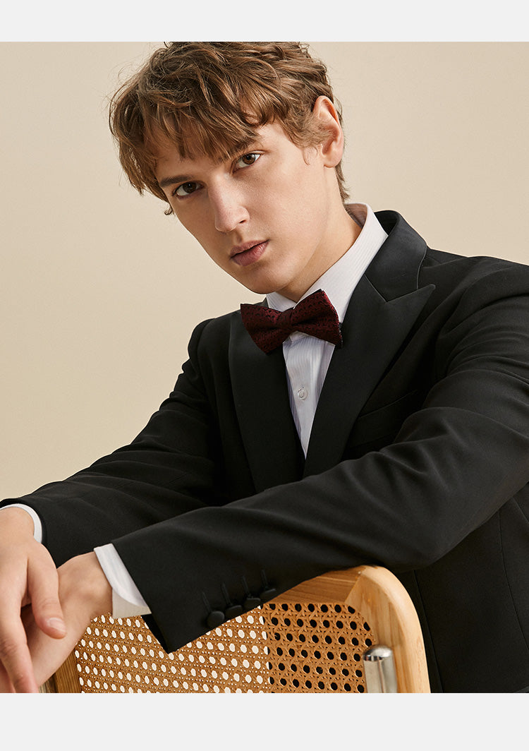 Formal Men's Suits Slim Fit 3 Pieces Peak Lapel Tuxedos (Blazer + Vest + Pant) mens event wear