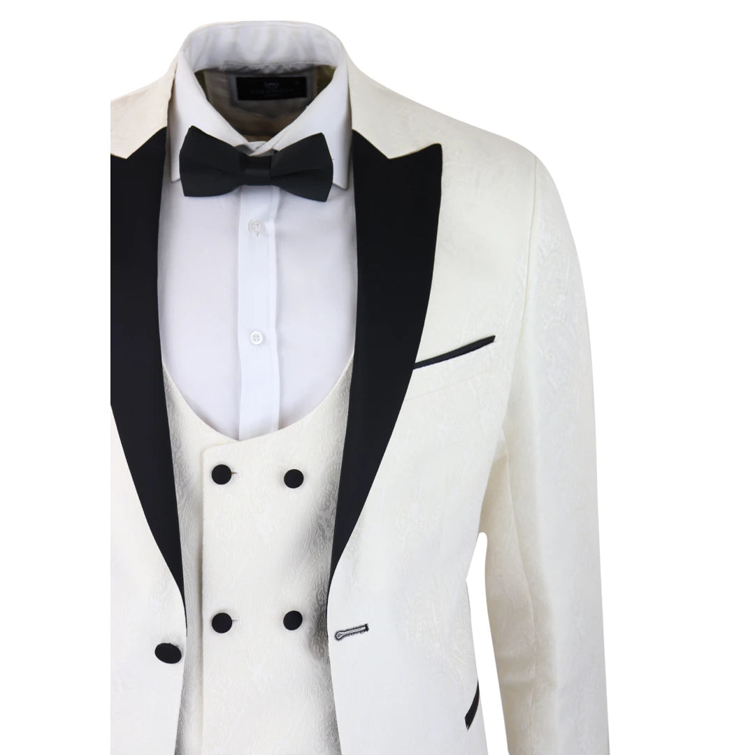 Formal Men's Suits Slim Fit 3 Pieces Peak Lapel Tuxedos (Blazer+Vest+ Pant) mens event wear