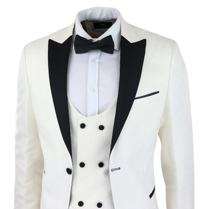 Formal Men's Suits Slim Fit 3 Pieces Peak Lapel Tuxedos (Blazer+Vest+ Pant) mens event wear