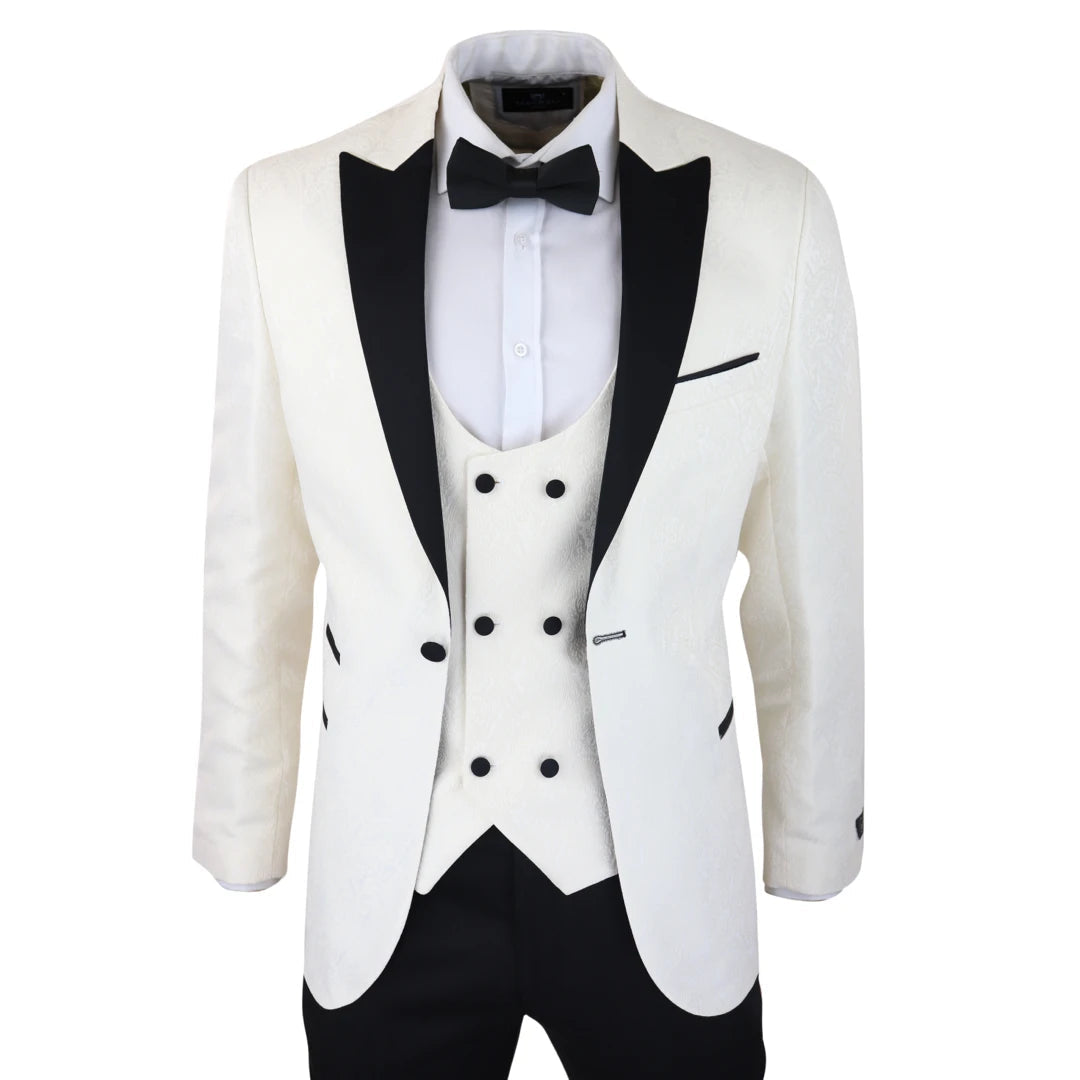 Formal Men's Suits Slim Fit 3 Pieces Peak Lapel Tuxedos (Blazer+Vest+ Pant) mens event wear