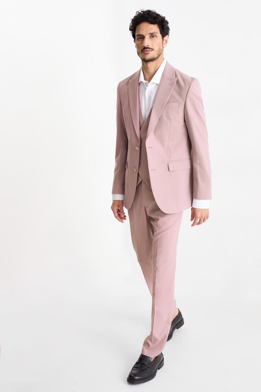 Formal Men's Suits Slim Fit 3 Pieces Peak Lapel Tuxedos (Blazer+Vest+ Pant) mens event wear